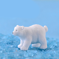 Белый Миниатюрные украшения из белого медведя, аксессуары для домашнего кукольного домика с микро-ландшафтом, притворяясь опорными украшениями, белые, 24x39 мм