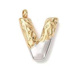 Letter V 304 подвески из нержавеющей стали, письмена, ионное покрытие (ip), Буква V, 22x16x4.5 мм, отверстие : 2.5 мм