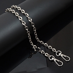 Платина Металлические цепочные ремни для сумок, с застежками, для замены сумочки или сумки через плечо, платина, 1200 мм