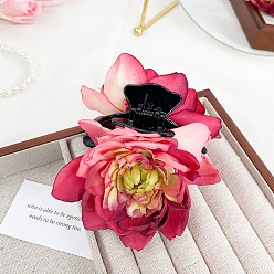 Красный Цветочные пластиковые заколки для волос с когтями, аксессуары для волос для женщин и девочек, красные, 80x90 мм