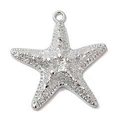 Платина Большие сплавочные подвески, морская звезда, стойки покрытие, платина, 59.5x56x9 мм, отверстие : 4 мм