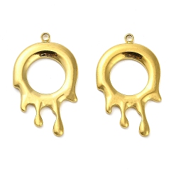 Золотой 304 подвески из нержавеющей стали, кольцо очарование, золотые, 26x16x2 мм, отверстие : 1.5 мм