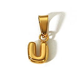 Letter U Амулеты из нержавеющей стали, золотые, буквенное очарование с инициалами, Буква U, 10x6 мм