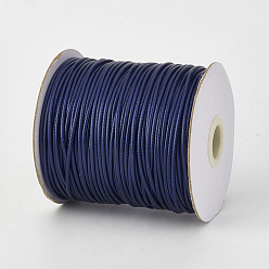 Midnight Blue Eco-Friendly Korean Waxed Polyester Cord, Midnight Blue, 1mm, about 169.51~174.98 Yards(155~160m)/Roll