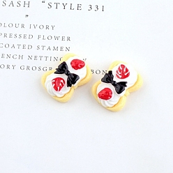 Farbig Brotthema Harz Cabochons, Imitation Lebensmittel, Gemischte Farbe, Farbig, 24x18 mm