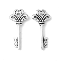 Античное Серебро Сплавочные подвески тибетского стиля, без кадмия и без свинца, Ключ от всех дверей подвески, античное серебро, 30x14x4 мм, отверстие : 1.5 мм