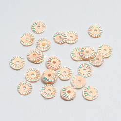 Creamy White Ornament Accessories Disc Plastic Paillette Beads, Sequins Beads, Creamy White, 6x0.2mm, Hole: 1mm, about 30000pcs/500g