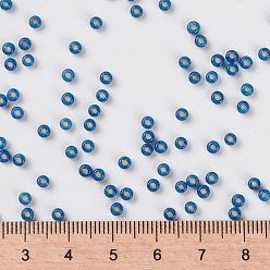 (RR648) Dyed Denim Blue Silverlined Alabaster MIYUKI Round Rocailles Beads, Japanese Seed Beads, 8/0, (RR648) Dyed Denim Blue Silverlined Alabaster, 8/0, 3mm, Hole: 1mm, about 2111~2277pcs/50g