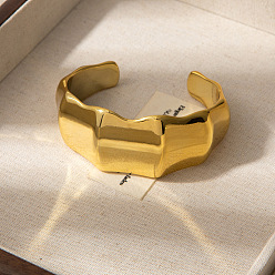 Золотой Скульптурные пластиковые браслеты-манжеты для женщин, золотые, внутренний диаметр: 2.56 дюйм (6.5 см)