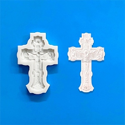Cross DIY силиконовые формы для кулона, формы для литья смолы, для уф-смолы, изготовление подвесок из эпоксидной смолы, белые, крестик, 84x56x11 мм