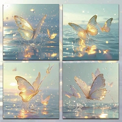 Золотистый Блокнот с рисунком бабочки, наклейки с наклейками, для офисного школьного чтения, квадратный, золотые, 76x76 мм