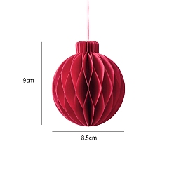 Круглые Рождественские бумажные сотовые шары, подвесные украшения, для подвесных украшений на елку, круглые, 90x85 мм