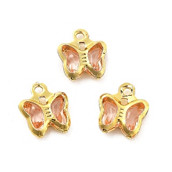 Мокасин Стеклянные прелести, бабочка, с латунной фурнитурой , долговечный, золотые, мокасин, 8.5x7x2 мм, отверстие : 1 мм