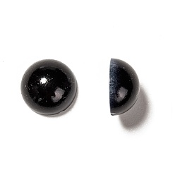 Черный Абс пластмассовые имитационные жемчужные кабошоны, полукруглый, чёрные, 9x4.5 мм