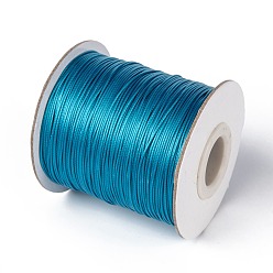 Dark Cyan Waxed Polyester Cord, Bead Cord, Dark Cyan, 0.5mm, about 169.51~174.98 Yards(155~160m)/Roll