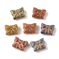 Бабочка Краски для выпечки стеклянные бусины, металла обвитые, разноцветные, бабочка, 11x14.5x6 мм, отверстие : 1.2 мм