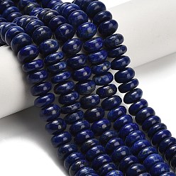Класс A Нитки бусины из натурального ляписа-лазури, рондель, класс А, класс А, 8x5 мм, отверстие : 0.6 мм, около 86 шт / нитка, 15.75'' (40 см)
