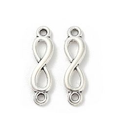 Античное Серебро Подвески-шармы в виде бесконечности из сплава в тибетском стиле, античное серебро, 6x23x1.5 мм, отверстие : 1.5 мм