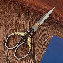 Черный Ножницы из нержавеющей стали «дракон и феникс», ножницы для вышивания, швейные ножницы, чёрные, 210x100x11.61 мм