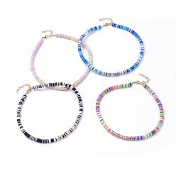 (52) Непрозрачная лаванда Колье из бисера ручной работы из полимерной глины хэйши, с латунной бисера, немагнитные бусины из синтетического гематита и 304 застежки из нержавеющей стали в форме когтей лобстера, разноцветные, 14.96 дюйм (38 см)