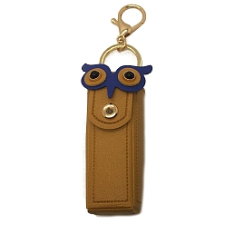 Темно-Золотистый Сумки для хранения помады из искусственной кожи совы, портативный органайзер для бальзама для губ для женщин, с брелком из сплава золотистого цвета, темные золотарник, мешок: 8x3x2.5 см