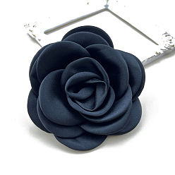 Темно-серый Тканевая брошь для рюкзака, цветок, темно-серый, 100 мм