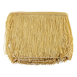 Or Bordure en dentelle à pampilles en polyester, accessoires du vêtement, or, 7-1/2 pouces (190 mm)