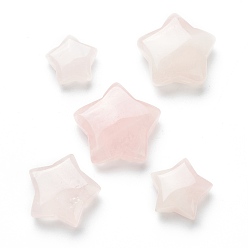 Quartz Rose Naturel a augmenté perles de quartz, pas de trous / non percés, pour création de fil enroulé pendentif , étoiles, 15~27x16~30x7~10mm