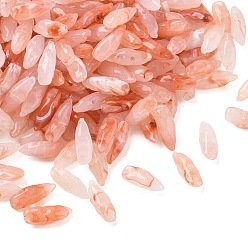Pink Two Tone Imitation Gemstone Style Acrylic Beads, Teardrop, Pink, 18~18.5x6.5~7x7mm, Hole: 1.4mm, about 1140pcs/500g