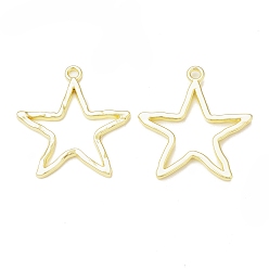 Light Gold Стойки из нержавеющей стали, для diy уф смолы, эпоксидная смола, Прессованные цветочные украшения, без кадмия, без никеля и без свинца, золотой свет, 27x25.5x2 мм, отверстие : 2 мм