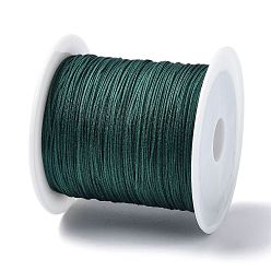 Темно-Зеленый Нейлоновый шнур с китайским узлом, нейлоновый шнур для изготовления украшений, темно-зеленый, 0.4 мм, около 28~30 м / рулон