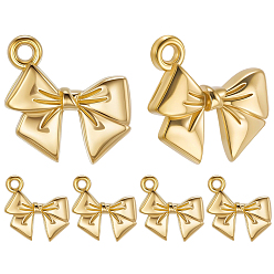 Настоящее золото 18K 20 шт. 304 подвески из нержавеющей стали, очарование бантом, ионное покрытие (ip), реальный 18 k позолоченный, 12.5x13.5x2.5 мм, отверстие : 1.2 мм