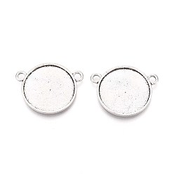 Античное Серебро Сеттинги для кабошонов или кулона, сплав, тибетский стиль , плоско-круглые, без кадмия и без свинца, античное серебро, лоток : 22 мм, 24x30x2 мм, отверстие : 2.5 мм
