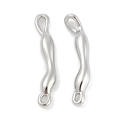 Платина Латунные текстурированные подвески-соединители, стойки покрытие, долгоиграющий, без свинца и без кадмия, платина, 15.5x3x2.5 мм, отверстия : 1 mm и 0.7 мм