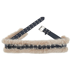 Мокасин Черные кожаные цепочные ремни из искусственного меха для женщин, золотые, мокасин, 1100x38x3.5~23 мм