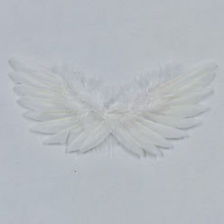 Белый Мини-кукла с перьями ангела и крыльями, с полиэфирной веревкой, Для изготовления кукол своими руками, реквизит для фотосъемки, украшения, аксессуары, белые, 110x320 мм