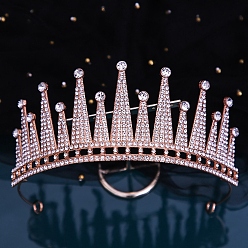 Золотой Обручи для волос из сплава со стразами для женщин и девочек, свадебный венец, золотые, 145 мм