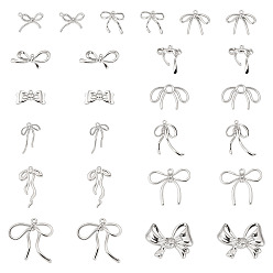 Платина 26 шт 13 стили подвески из сплава, бантом, платина, 10~47x12~42x2~7 мм, отверстие : 1~7 мм, 2 шт / стиль