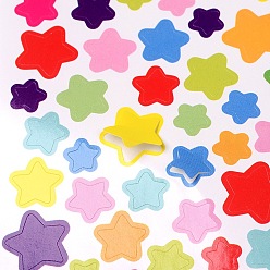 Mixed Color Star Pattern DIY Cloth Picture Stickers, Mixed Color, 15x9.4cm, about 6pcs/bag