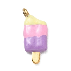Golden 304 Stainless Steel with Colorful Enamel Pendants, Ice Cream Charms, Golden, 19x9x3.5mm, Hole: 2.5mm