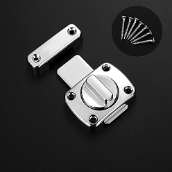 Серебро Защелки из сплава с поворотным болтом, дверные замки с защелкой, с винтом, серебряные, 38x11~28 мм