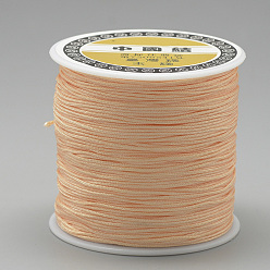 PeachPuff Nylon Thread, Chinese Knotting Cord, PeachPuff, 0.8mm, about 109.36 yards(100m)/roll