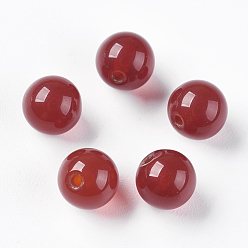 Carnelian Natural Carnelian Beads, Half Drilled, Dyed & Heated, Round, 6mm, Hole: 1mm