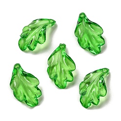 Зеленый газон Подвеска акриловая прозрачная, лист, зеленый газон, 24x14x3.5 мм, отверстие : 2 мм, 833 шт / 500 г