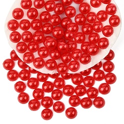 Красный 100 кабошоны из пластика имитация жемчуга шт, полукруглый, красные, 4x2 мм
