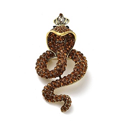 Топаз Брошь-булавка в виде змеи со стразами, значок из сплава для рюкзака, топаз, 91x47 мм