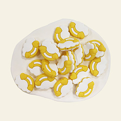 Золотистый Облачные пищевые экологически чистые силиконовые бусины, золотые, 22x29 мм, отверстие : 3 мм