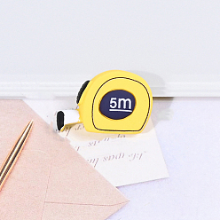 Желтый 10шт. модель инструмента для ремонта смолы, аксессуары для кукольного домика с микро-ландшафтом, притворяясь опорными украшениями, рулетка, желтые, 24x16 мм