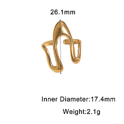 Doré  Manchette irrégulière en acier inoxydable avec anneaux ouverts pour femmes, or, diamètre intérieur: 304 mm