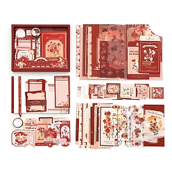 Темно-Красный Набор бумаги для скрапбукинга, для альбома для вырезок diy, справочная бумага, украшение дневника, темно-красный, 230x185 мм, 155 шт / комплект